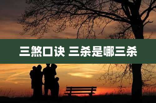 三煞口诀 三杀是哪三杀