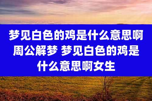 梦见白色的鸡是什么意思啊周公解梦 梦见白色的鸡是什么意思啊女生