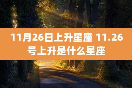 11月26日上升星座 11.26号上升是什么星座