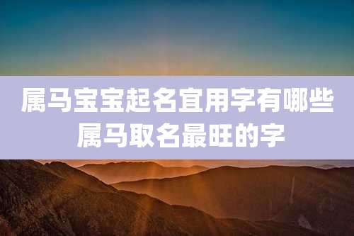 属马宝宝起名宜用字有哪些 属马取名最旺的字