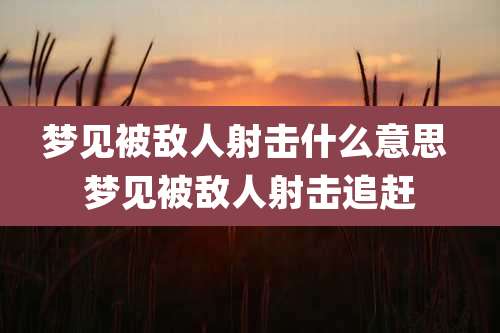 梦见被敌人射击什么意思 梦见被敌人射击追赶