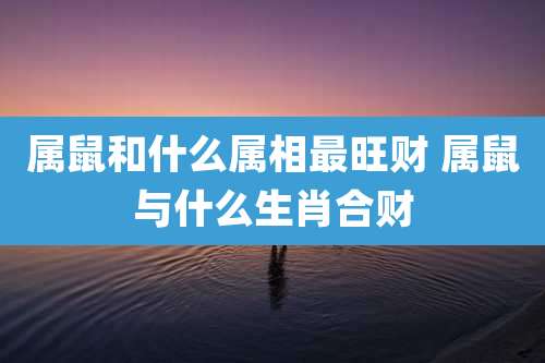 属鼠和什么属相最旺财 属鼠与什么生肖合财