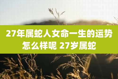 27年属蛇人女命一生的运势怎么样呢 27岁属蛇