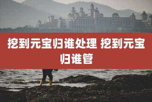 挖到元宝归谁处理 挖到元宝归谁管