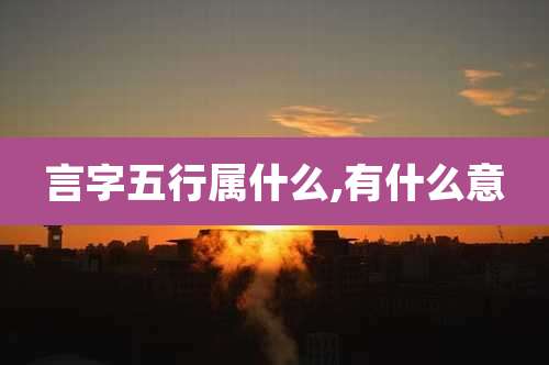 言字五行属什么,有什么意