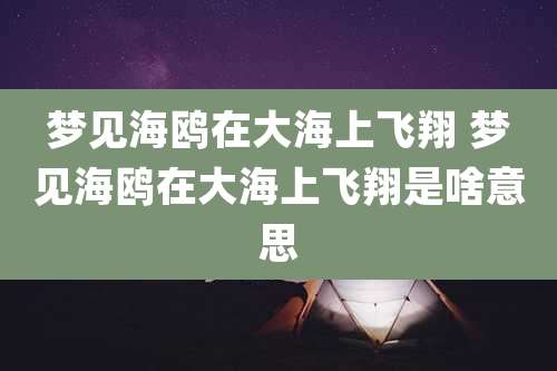 梦见海鸥在大海上飞翔 梦见海鸥在大海上飞翔是啥意思