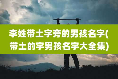 李姓带土字旁的男孩名字(带土的字男孩名字大全集)