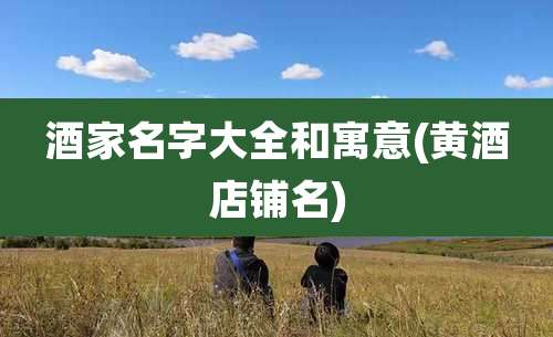 酒家名字大全和寓意(黄酒店铺名)