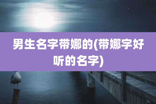 男生名字带娜的(带娜字好听的名字)