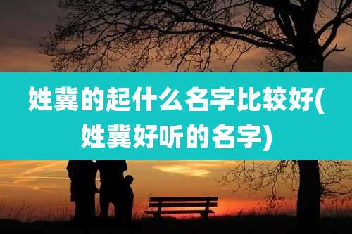 姓冀的起什么名字比较好(姓冀好听的名字)