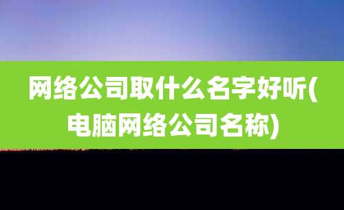 网络公司取什么名字好听(电脑网络公司名称)
