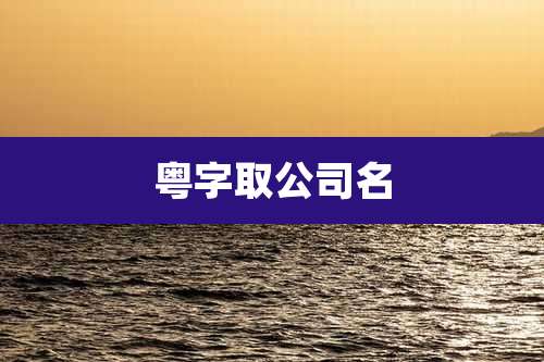 粤字取公司名