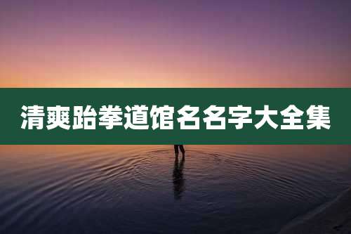清爽跆拳道馆名名字大全集