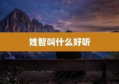 姓智叫什么好听