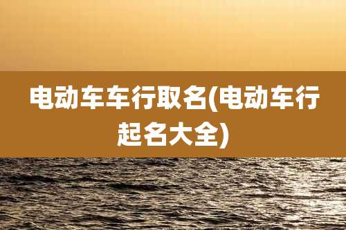 电动车车行取名(电动车行起名大全)