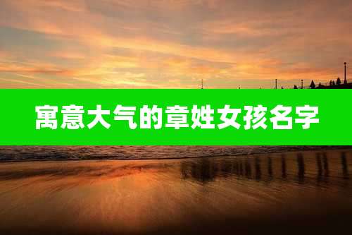 寓意大气的章姓女孩名字