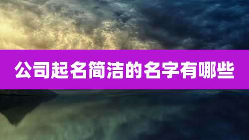 公司起名简洁的名字有哪些