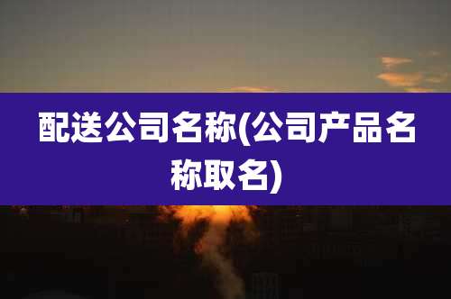配送公司名称(公司产品名称取名)