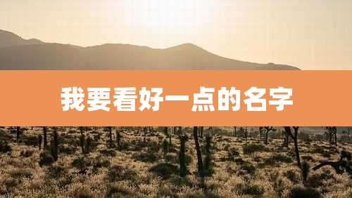 我要看好一点的名字