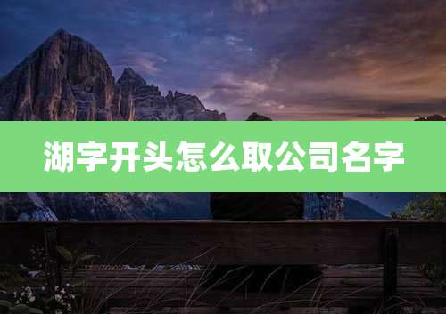 湖字开头怎么取公司名字