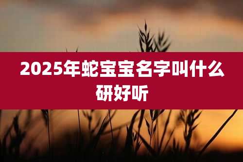 2025年蛇宝宝名字叫什么研好听