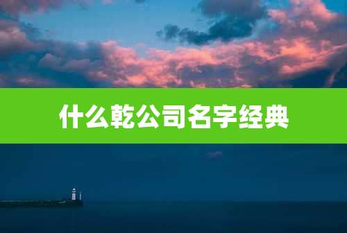 什么乾公司名字经典