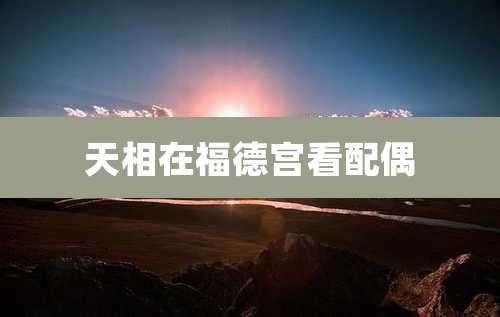 天相在福德宫看配偶