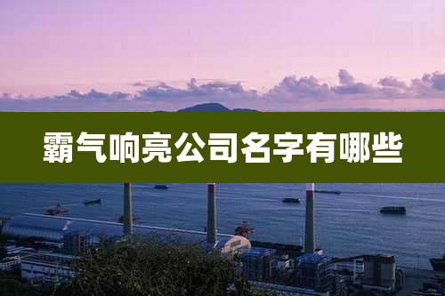 霸气响亮公司名字有哪些