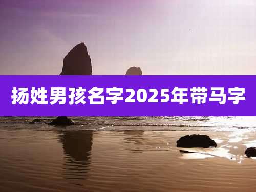 扬姓男孩名字2025年带马字