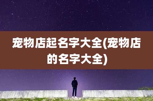 宠物店起名字大全(宠物店的名字大全)