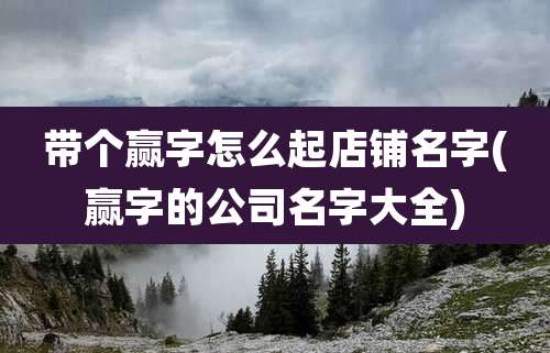 带个赢字怎么起店铺名字(赢字的公司名字大全)