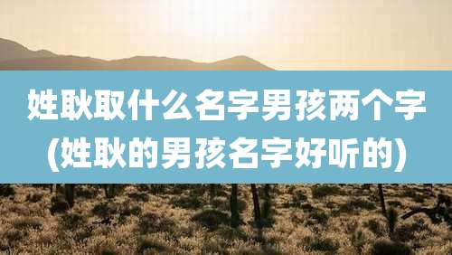 姓耿取什么名字男孩两个字(姓耿的男孩名字好听的)