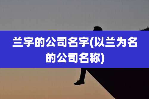 兰字的公司名字(以兰为名的公司名称)