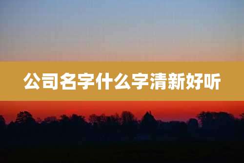 公司名字什么字清新好听