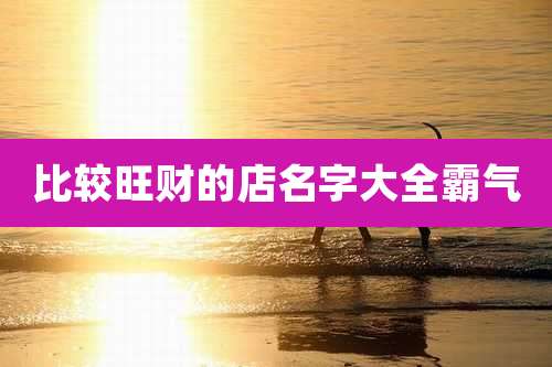 比较旺财的店名字大全霸气