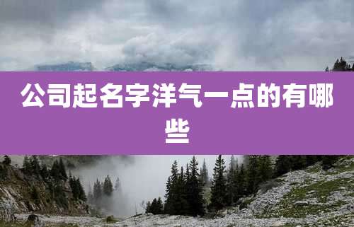 公司起名字洋气一点的有哪些