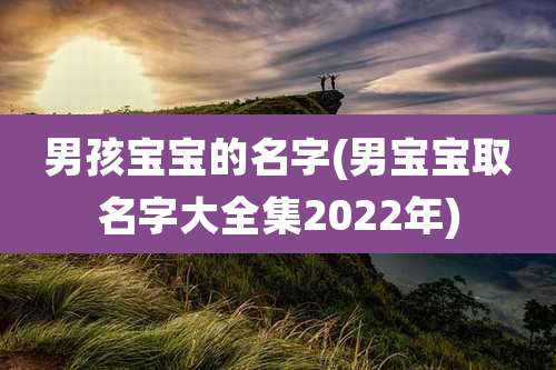 男孩宝宝的名字(男宝宝取名字大全集2022年)