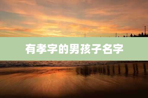 有孝字的男孩子名字