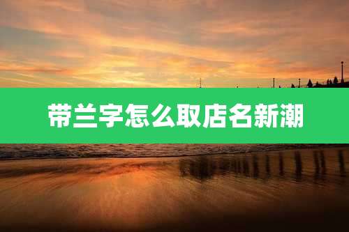 带兰字怎么取店名新潮