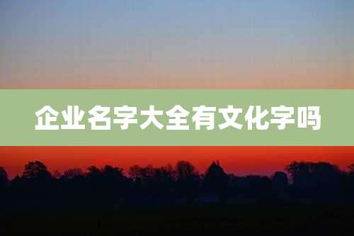 企业名字大全有文化字吗