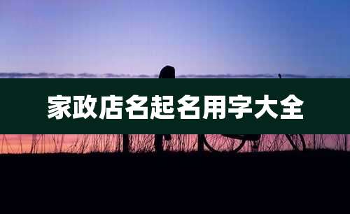 家政店名起名用字大全