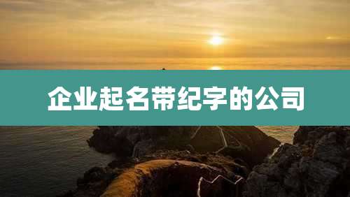企业起名带纪字的公司