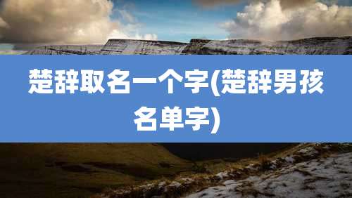 楚辞取名一个字(楚辞男孩名单字)