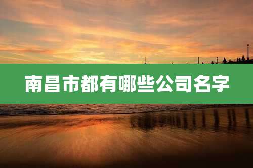 南昌市都有哪些公司名字