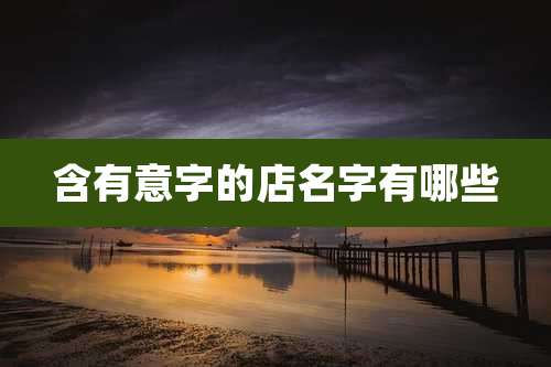 含有意字的店名字有哪些