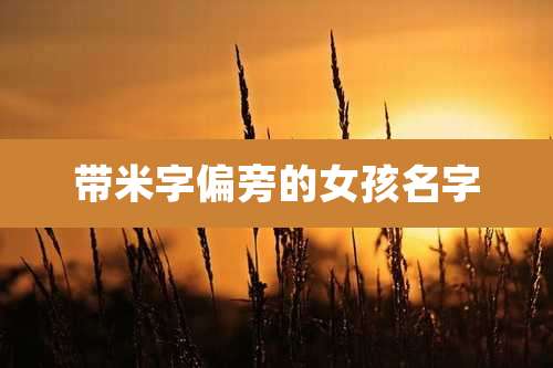 带米字偏旁的女孩名字