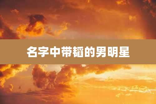 名字中带韬的男明星