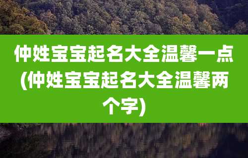 仲姓宝宝起名大全温馨一点(仲姓宝宝起名大全温馨两个字)