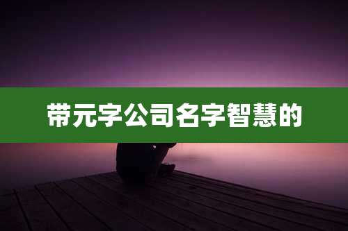 带元字公司名字智慧的