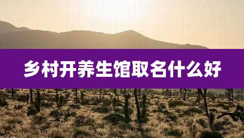 乡村开养生馆取名什么好
